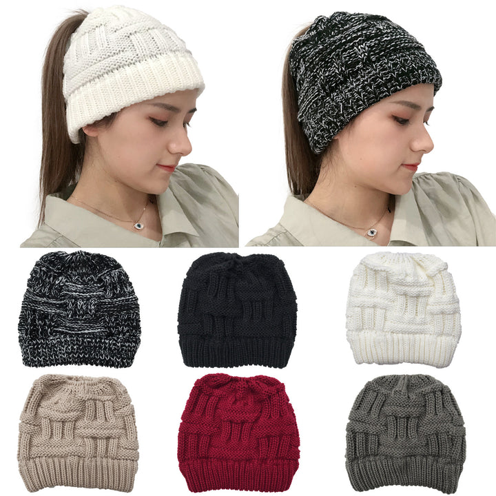 Winter Hats For WomenWinter Hats For WomenSoft Knit Ponytail Winter Hats For Women Head Circumference: Adjustable Length*Width: 21cm*20cm (Fit On Most Women) Material: Wool As you know, the different computers display colors differently, the color of the