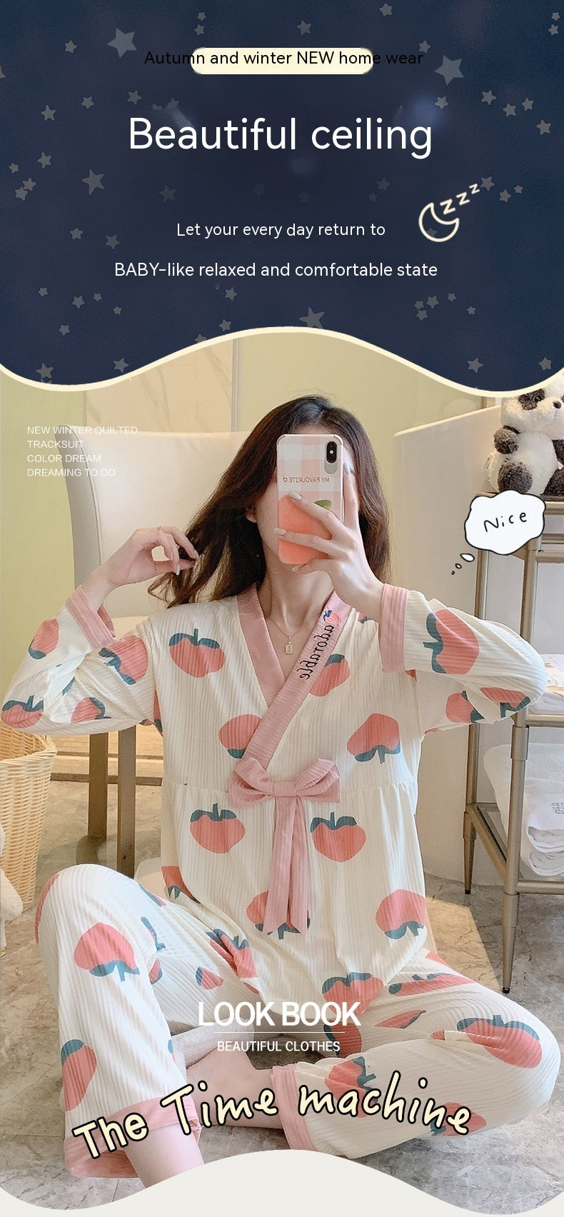 Sweet Peach Home Wear Suit Women