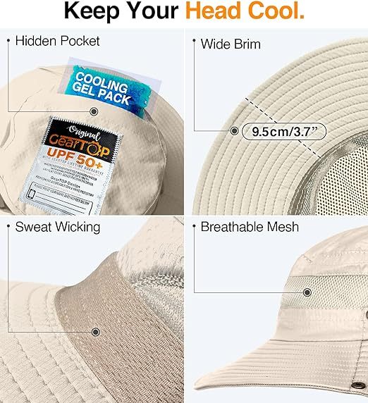 GearTOP Fishing Hat UPF 50 Wide Brim Sun Hat For Men And Women, Mens Bucket Hats With UV Protection For Hiking Beach HatsGearTOP Fishing Hat UPF 50 Wide Brim Sun Hat For Men And Women, Mens Bucket Hats With UV Protection For Hiking Beach HatsUV Protection